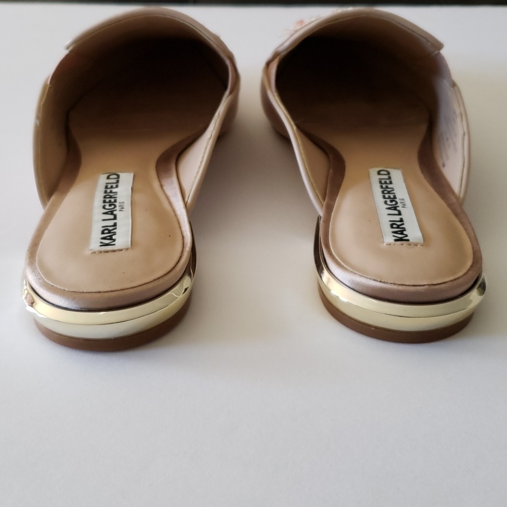 [NEW] Karl Lagerfeld Farica 2 Satin Embroidered Beaded Mules Shoes Size 7.5 - Picture 4 of 7